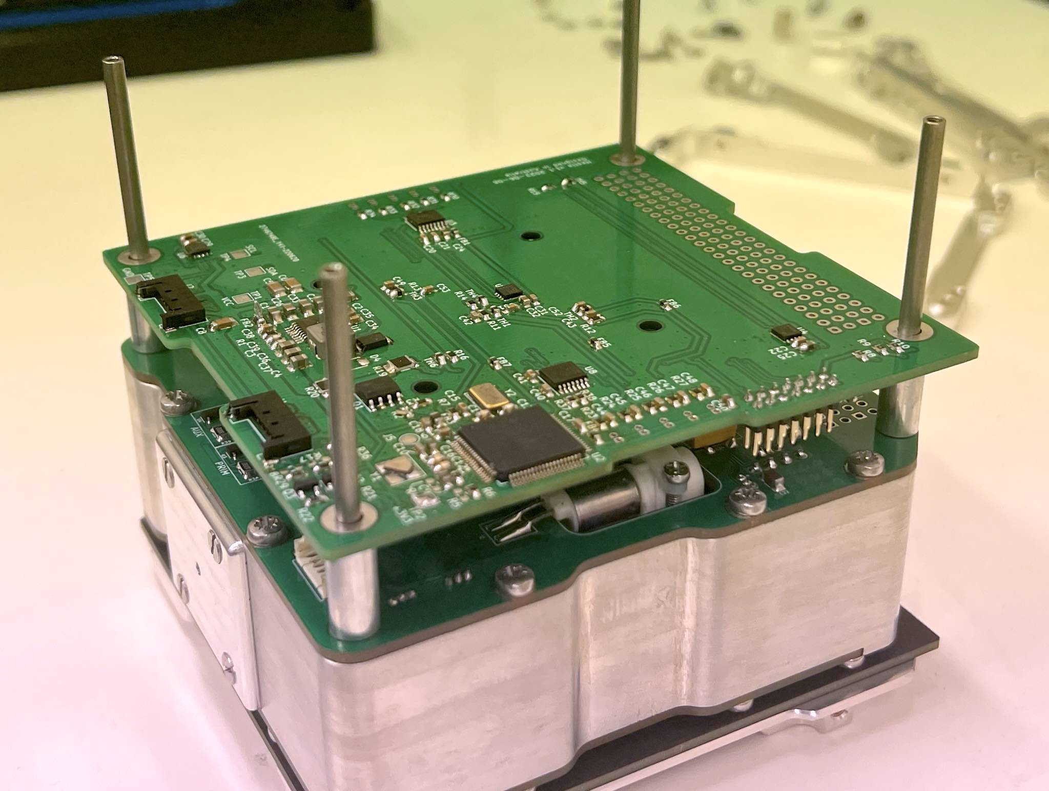 Photo of Mawson Rovers cubesat electronics PCB